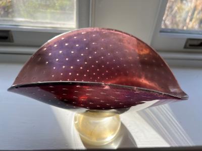  Seguso MODERNIST AMETHYST AND GOLD MURANO GLASS FOOTED BOWL