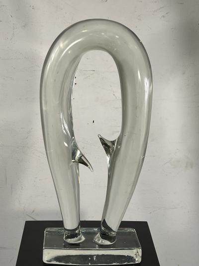  Seguso MODERNIST CLEAR MURANO GLASS SCULPTURE BY SEGUSO