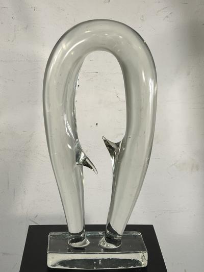  Seguso MODERNIST CLEAR MURANO GLASS SCULPTURE BY SEGUSO