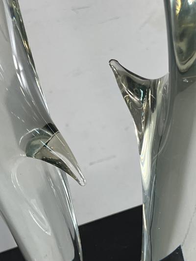  Seguso MODERNIST CLEAR MURANO GLASS SCULPTURE BY SEGUSO