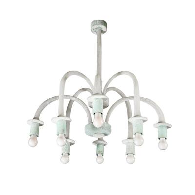  Seguso Mid Century 8 Arm Curved Hand Blown Murano Scavo Glass Chandelier by Seguso