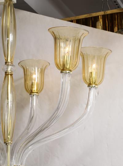 Seguso Mid Century Murano 6 Arm Chandelier