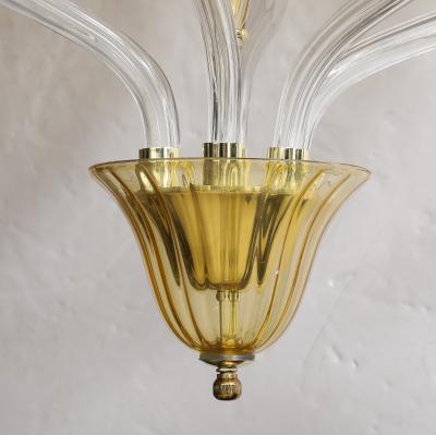Seguso Mid Century Murano 6 Arm Chandelier