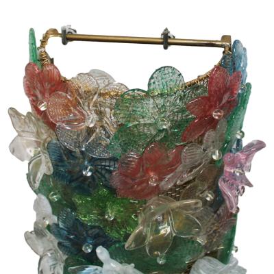  Seguso Mid Century Sconces in Green Blue Yellow Red and White Murano Glass for Seguso