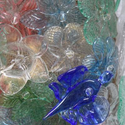  Seguso Mid Century Sconces in Green Blue Yellow Red and White Murano Glass for Seguso