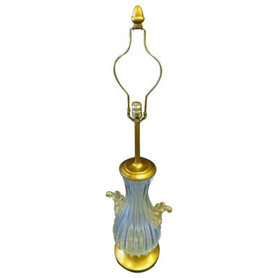  Seguso Monumental Seguso Clear and Gold Murano Glass Lamp