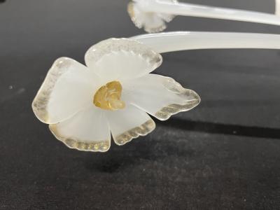  Seguso Murano Seguso Floral Wall Sconces Pair