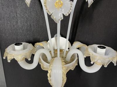  Seguso Murano Seguso Floral Wall Sconces Pair
