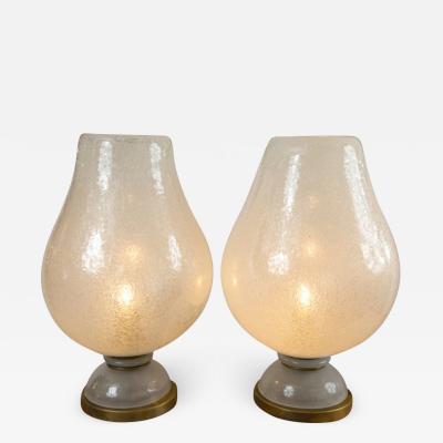  Seguso Pair of Vintage Murano Uplights