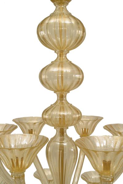  Seguso Seguso Italian Venetian Murano Sommerso Gold Glass Chandelier
