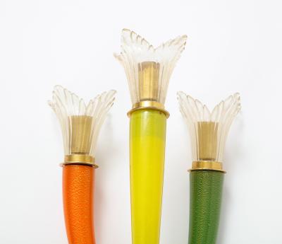  Seguso Seguso Murano Glass TriColor Sconces