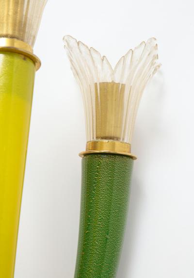  Seguso Seguso Murano Glass TriColor Sconces