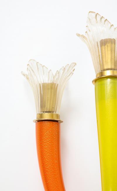  Seguso Seguso Murano Glass TriColor Sconces