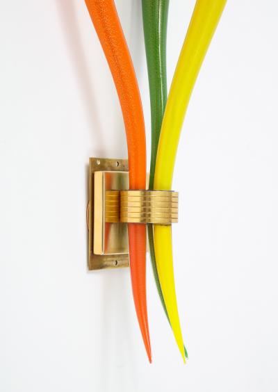  Seguso Seguso Murano Glass TriColor Sconces