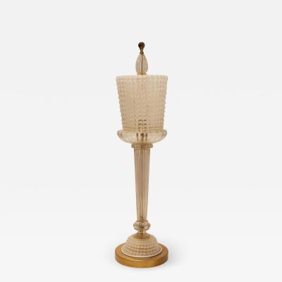  Seguso Seguso Rare Large Hand Blown Torchere Lamp with Gold Foil 1950s