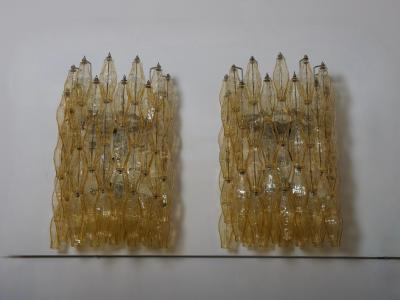  Seguso Seguso Vetri d Arte Large variant of Venini Poliedri set of four wall lights c1960