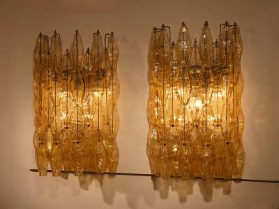  Seguso Seguso Vetri d Arte Large variant of Venini Poliedri set of four wall lights c1960