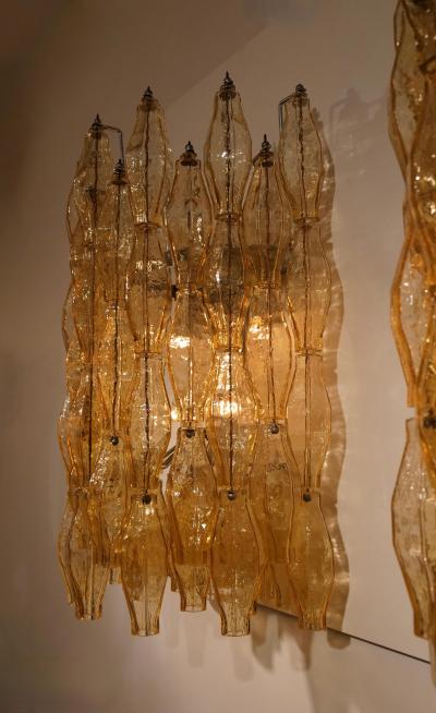  Seguso Seguso Vetri d Arte Large variant of Venini Poliedri set of four wall lights c1960