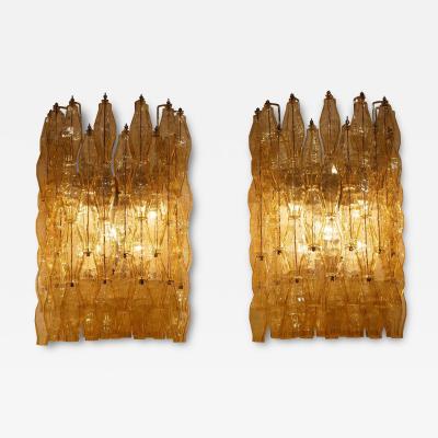  Seguso Seguso Vetri d Arte Large variant of Venini Poliedri set of four wall lights c1960