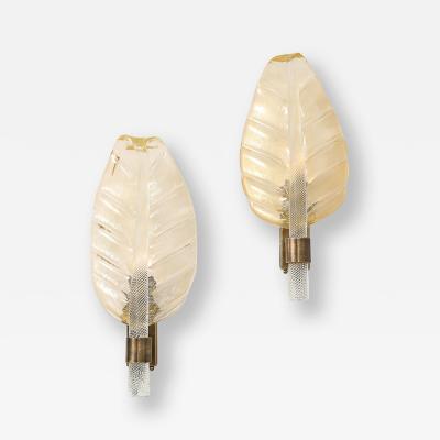  Seguso Seguso Vetri d Arte Leaf Wall Lights by Seguso Vetri DArte