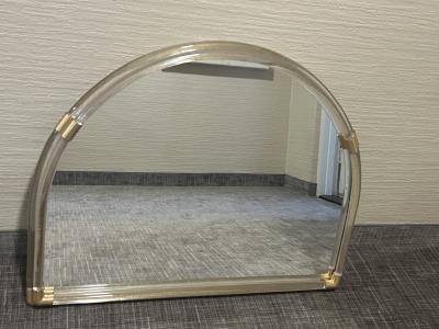  Seguso Seguso Vetri d Arte MODERNIST GOLD AND CLEAR MURANO GLASS MIRROR WITH BRASS ACCENTS