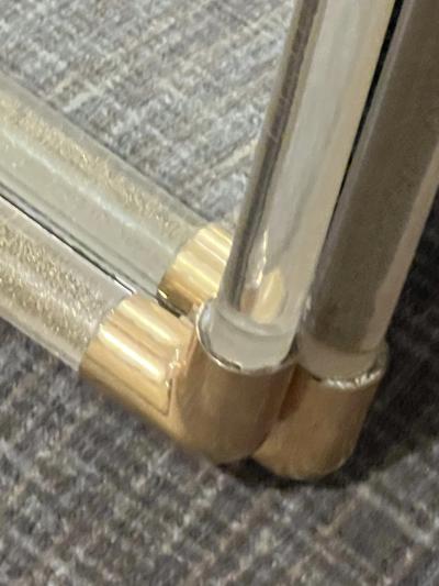  Seguso Seguso Vetri d Arte MODERNIST GOLD AND CLEAR MURANO GLASS MIRROR WITH BRASS ACCENTS