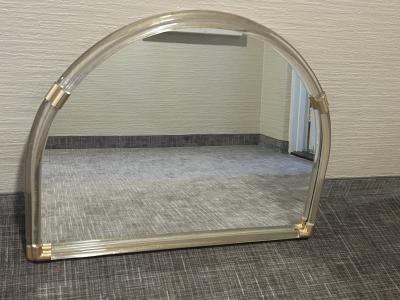  Seguso Seguso Vetri d Arte MODERNIST GOLD AND CLEAR MURANO GLASS MIRROR WITH BRASS ACCENTS