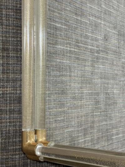  Seguso Seguso Vetri d Arte MODERNIST GOLD AND CLEAR MURANO GLASS MIRROR WITH BRASS ACCENTS