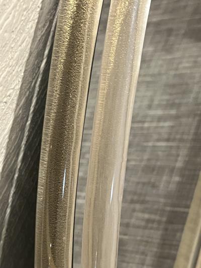  Seguso Seguso Vetri d Arte MODERNIST GOLD AND CLEAR MURANO GLASS MIRROR WITH BRASS ACCENTS