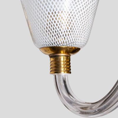  Seguso Seguso Vetri d Arte Pair of Italian design Reticello sconces late 1940 by Seguso