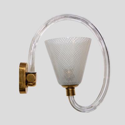  Seguso Seguso Vetri d Arte Pair of Italian design Reticello sconces late 1940 by Seguso