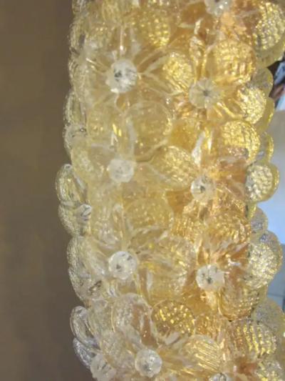  Seguso Seguso Vetri d Arte Pair of Large Floral Murano Glass Mirrors Attributed to Seguso