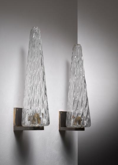  Seguso Seguso Vetri d Arte Pair of Murano glass wall lamps