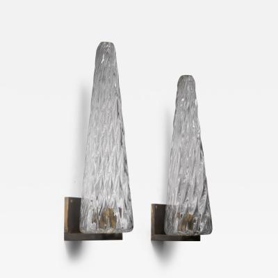  Seguso Seguso Vetri d Arte Pair of Murano glass wall lamps