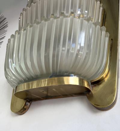  Seguso Seguso Vetri d Arte Pair of Sconces Brass and Glass by Seguso Italy 1940s
