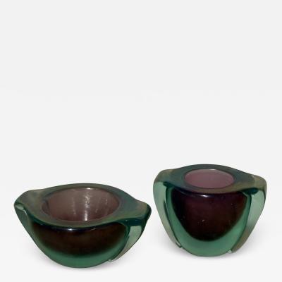  Seguso Seguso Vetri d Arte Pair of Sommerso Glass by Flavio Poli for Seguso Vetri d Arte Italy 1950s