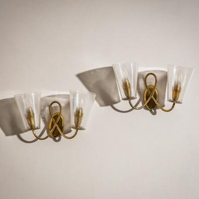  Seguso Seguso Vetri d Arte Pair of Wall Lights attributed to Seguso Vetri d Arte Italy Mid 20th Century