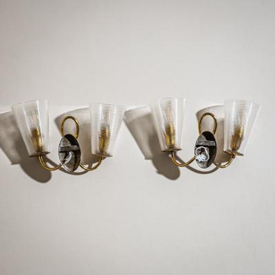  Seguso Seguso Vetri d Arte Pair of Wall Lights attributed to Seguso Vetri d Arte Italy Mid 20th Century