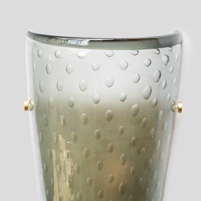  Seguso Seguso Vetri d Arte Pair of smoke grey glass wall lights Seguso attributed design