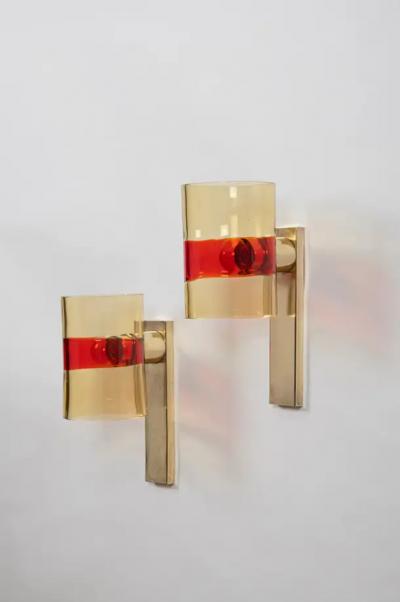  Seguso Seguso Vetri d Arte Rare pair of Flavio Poli wall lights for Seguso