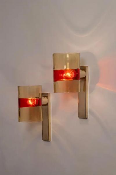  Seguso Seguso Vetri d Arte Rare pair of Flavio Poli wall lights for Seguso