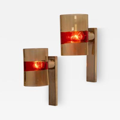  Seguso Seguso Vetri d Arte Rare pair of Flavio Poli wall lights for Seguso