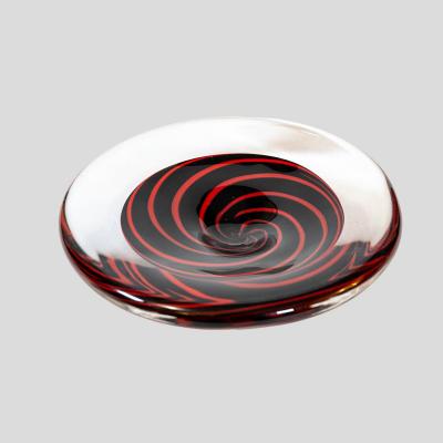 Seguso Seguso Vetri d Arte Red black Spiral bowl By Arak for Seguso Vetri d Arte