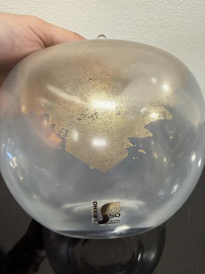  Seguso Seguso Vetri d Arte Seguso Apple Sculpture with Gold Leaf Italy 1970s