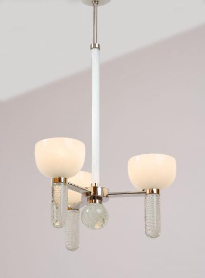  Seguso Seguso Vetri d Arte Seguso Exquisite Three Branch Murano Glass Chandelier ca 1950