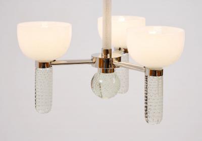  Seguso Seguso Vetri d Arte Seguso Exquisite Three Branch Murano Glass Chandelier ca 1950