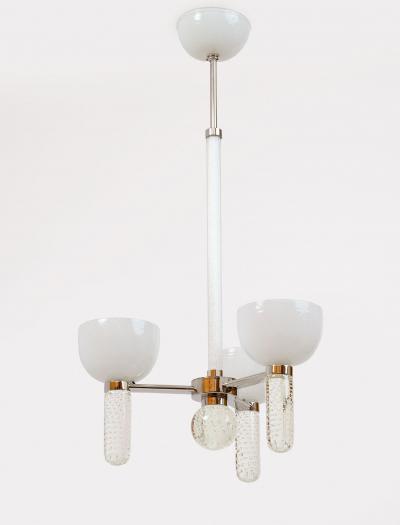  Seguso Seguso Vetri d Arte Seguso Exquisite Three Branch Murano Glass Chandelier ca 1950