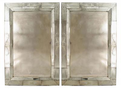  Seguso Seguso Vetri d Arte Seguso Italian Venetian Murano Etched Glass Wall Mirrors
