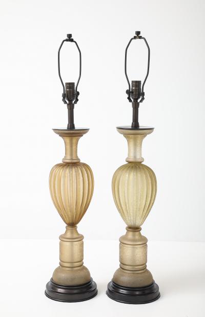  Seguso Seguso Vetri d Arte Seguso Scavo Amber Bronze Lamps