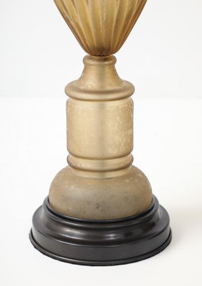  Seguso Seguso Vetri d Arte Seguso Scavo Amber Bronze Lamps
